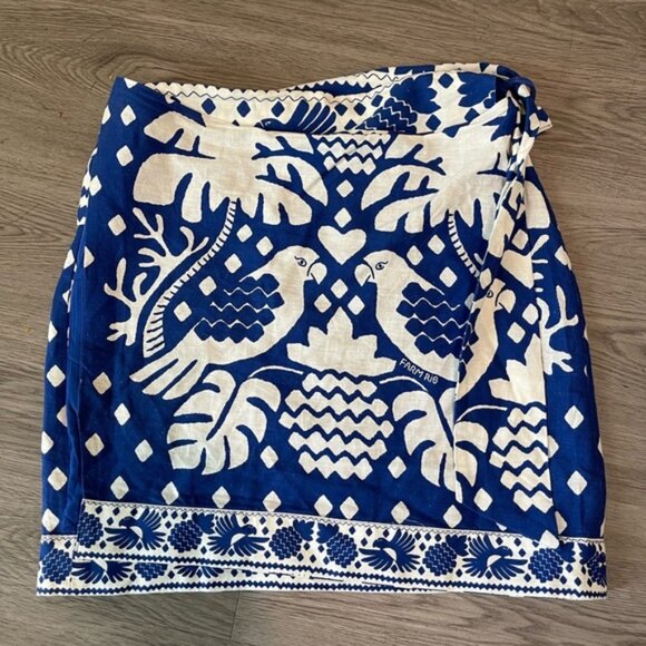 Farm Rio jungle scarf floral linen blend mini skirt - Picture 10 of 12